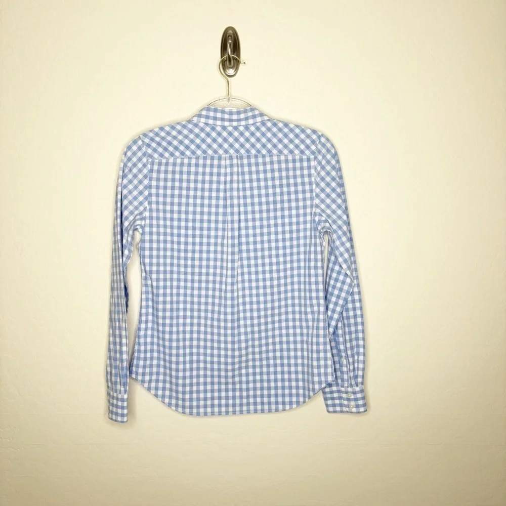 UNTUCKit Aria Light Blue & White Gingham Button-Up Women Top Career Work Size 4 - Picture 8 of 11